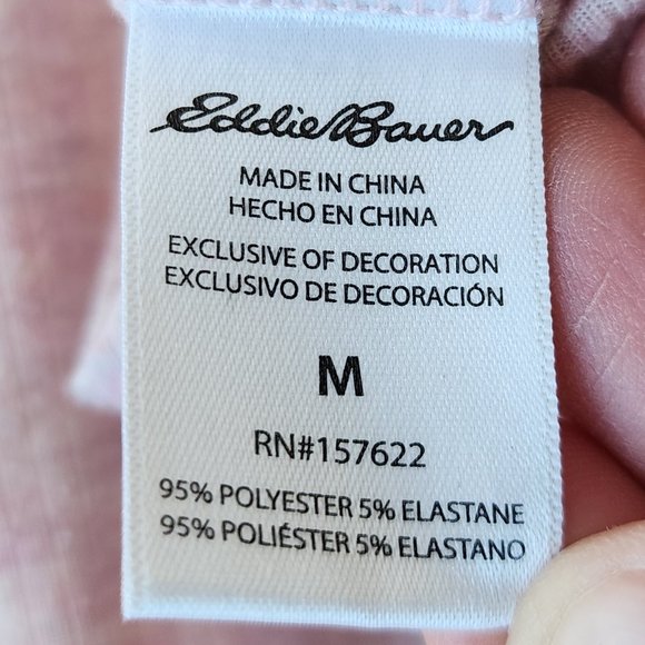 Eddie Bauer Pale Pink Henley Pajama Shirt Size Medium - Picture 9 of 16